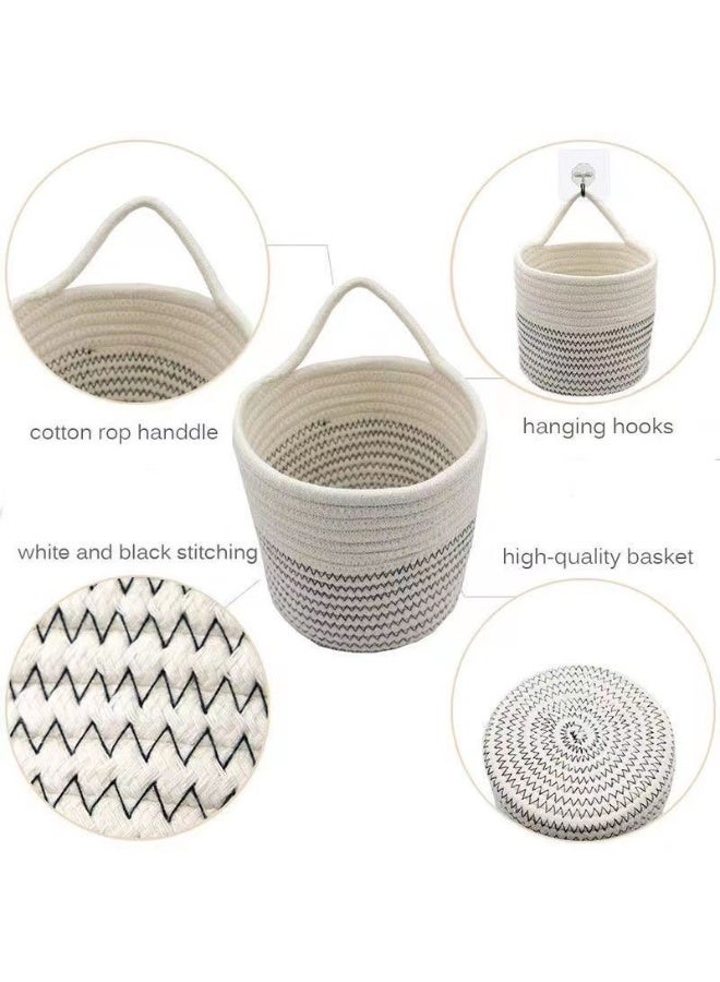Neonix Nordic-style cotton rope woven storage basket Hanging utility storage basket - Image 4
